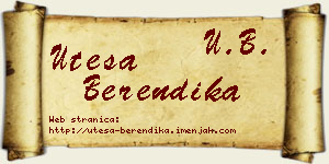 Uteša Berendika vizit kartica